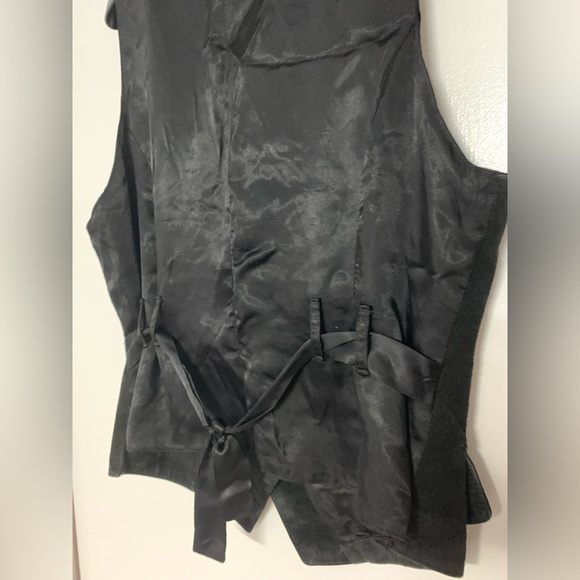 Vintage BB Dakota for Nordstrom Black Leather Suede Vest Medium - Picture 10 of 12